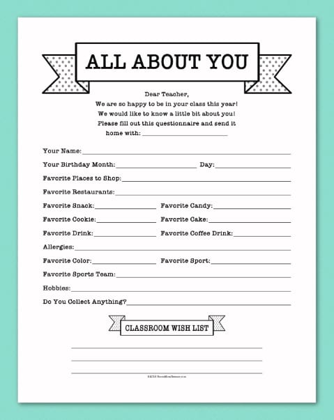 Teacher's Favorite Things: A Must Have Printable for Room Parents - This Is  The Blog