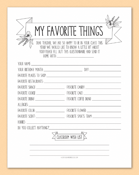 Printables • Room Mom Rescue