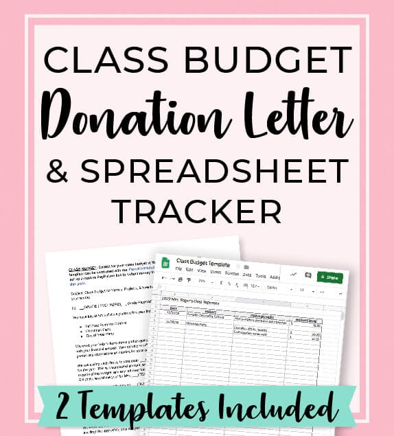 Room Mom's letter requesting financial contributions for the class budget,