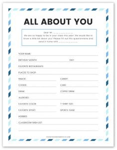 Editable Room Mom Questionnaire For Teacher Printable | Room Mom Rescue