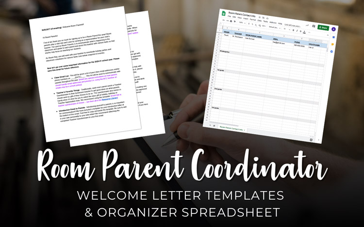 A collection of room parent chair and coordinator templates