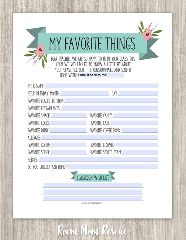 free-teacher-favorites-questionnaire-editable-room-mom-rescue