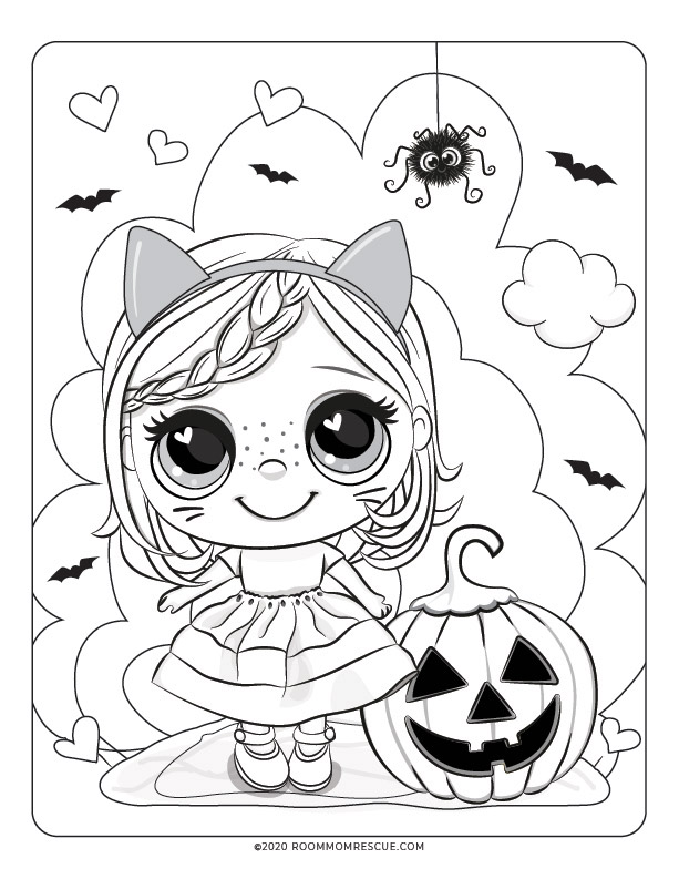 Cute Halloween Coloring Pages For Kids