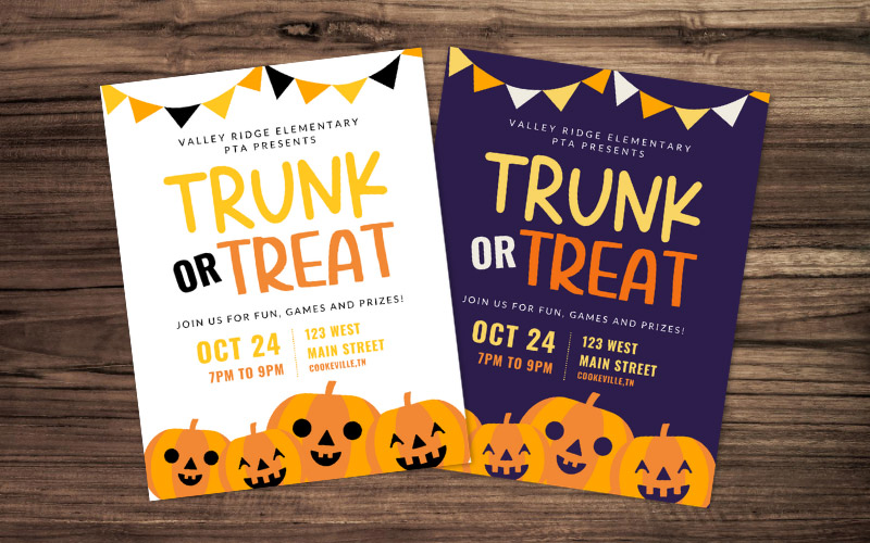 Trunk Or Treat Flyer Template Free To Edit Customize For Your Event 