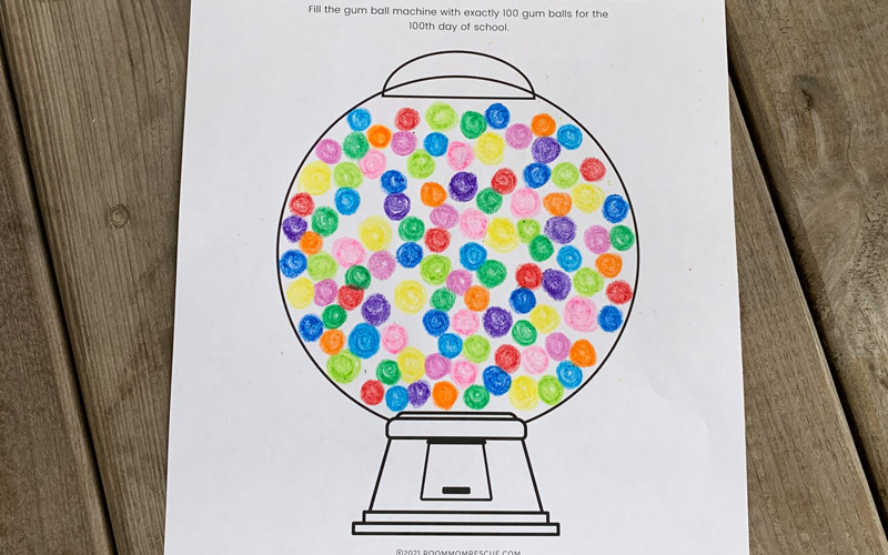 100th Day Of School Gumball Machine Room Mom Rescue