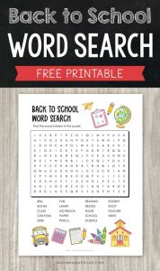 Back to School Word Search (Free Printable) | Room Mom Rescue