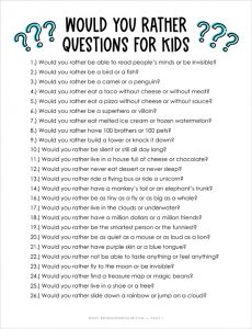 100 Fun Icebreaker Questions for Kids | Room Mom Rescue
