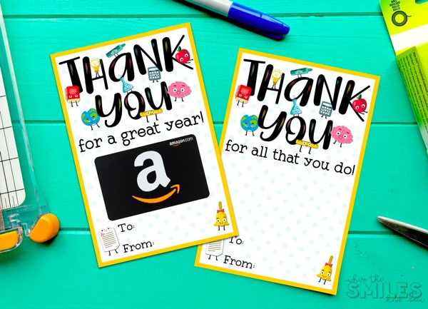 Teacher Appreciation Week End of the Year Teacher Gifts | Gift Card Thank  You Note BUNDLE