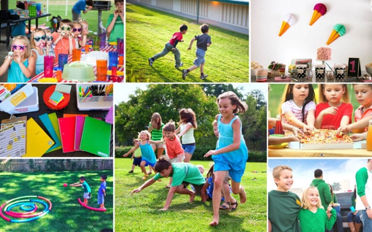collage of back to school event activities