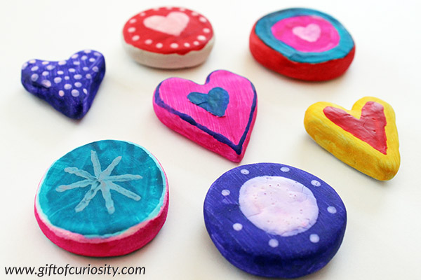 painted clay hearts