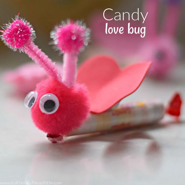 candy valentine bug craft