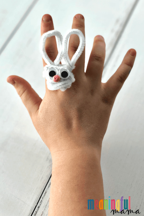 Pipe Cleaner Bunny Ring Craft