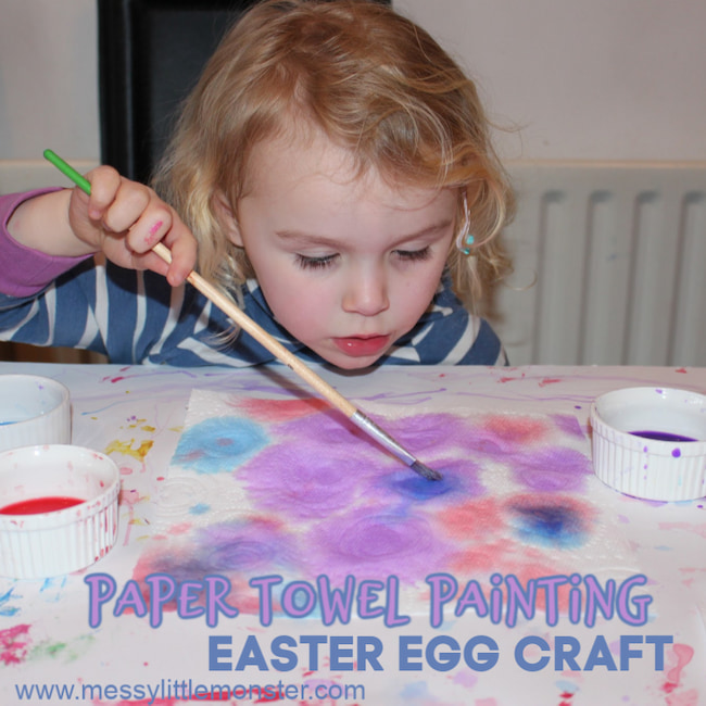 Paper Towel Painting Easter Egg Craft