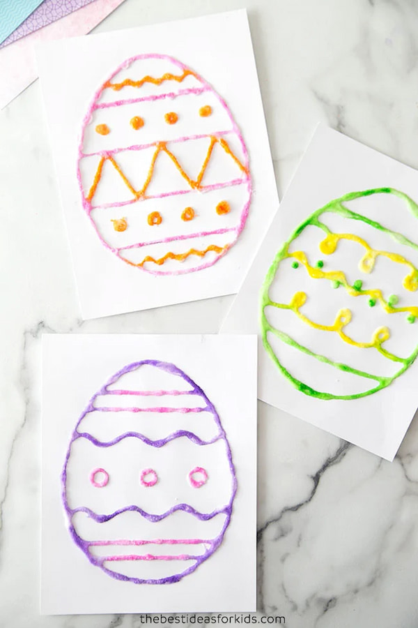 Salt Painted Easter Eggs