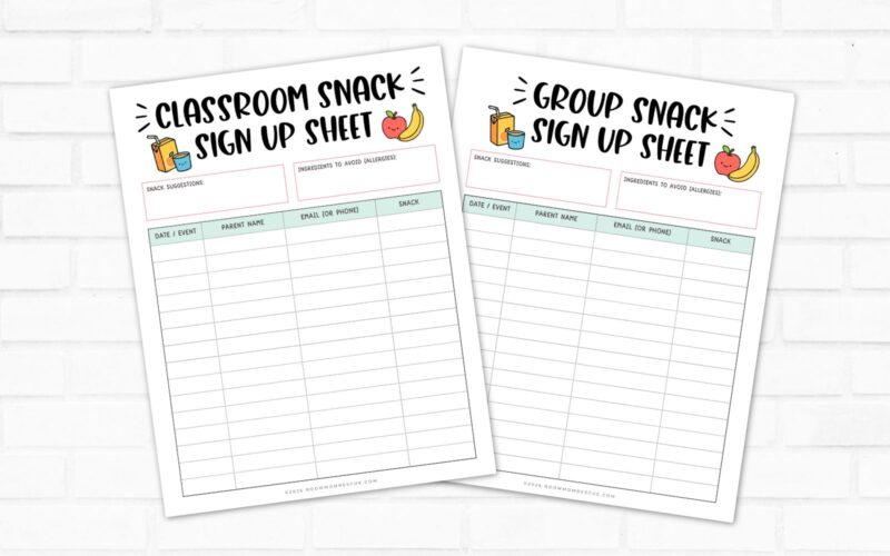 Finding and Creating the Best Snack Sign Up Sheet